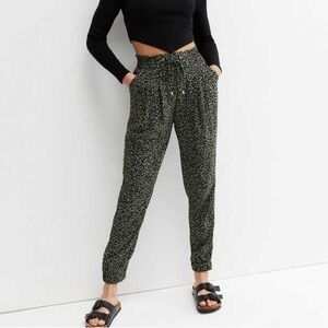 New Look Animal Print Tie Waist Jogger Pants ASOS NWT